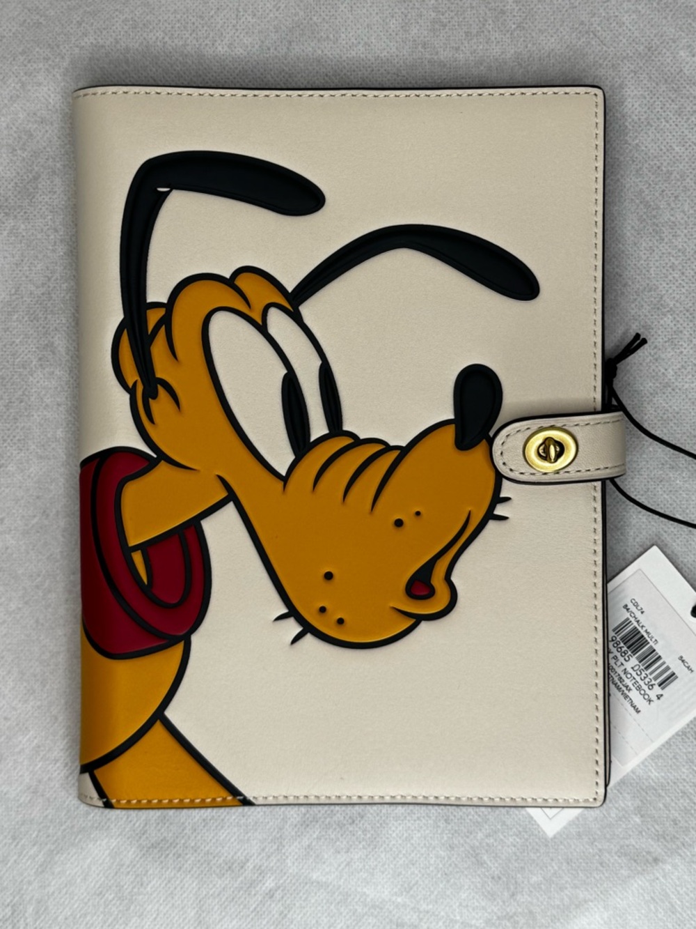 NWT Coach Disney Pluto Leather Chalk Spiral Notebook Journal Limited Edition